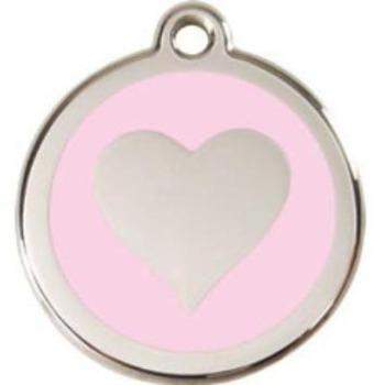 Red Dingo Light Pink Heart Pet ID Tag.