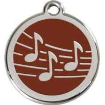 Red Dingo Brown Music Pet ID Tag.