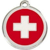 Red Dingo Red Swiss Cross Pet ID Tag.