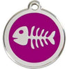 Red Dingo Purple Fish Bone Pet ID Tag.