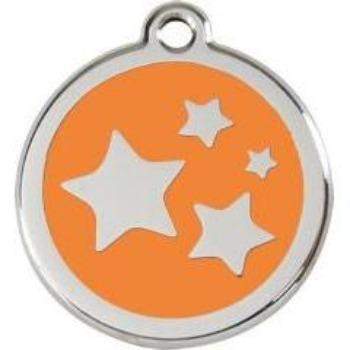 Red Dingo Orange Stars Pet ID Tag.