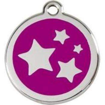 Red Dingo Purple Stars Pet ID Tag.