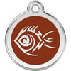 Red Dingo Brown Tribal Fish Pet ID Tag.