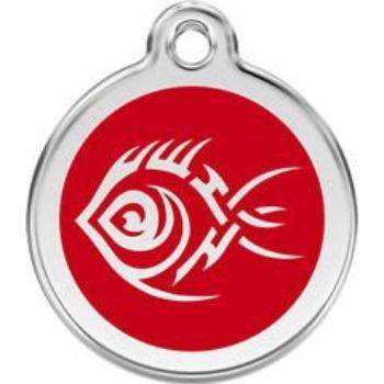 Red Dingo Red Tribal Fish Pet ID Tag.