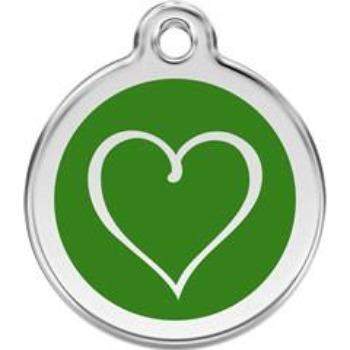Red Dingo Green Tribal Heart Pet ID Tag.