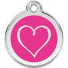 Red Dingo Hot Pink Tribal Heart Pet ID Tag.
