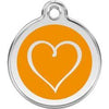 Red Dingo Orange Tribal Heart Pet ID Tag.