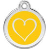 Red Dingo Yellow Tribal Heart Pet ID Tag.