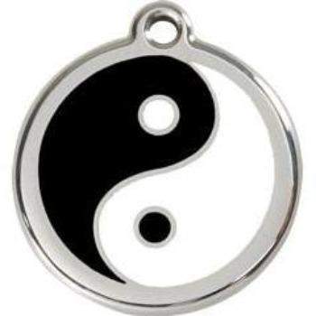 Red Dingo Black & White Yin & Yang Pet ID Tag.
