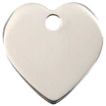 Red Dingo Stainless Steel Heart Shape Pet ID Tag.