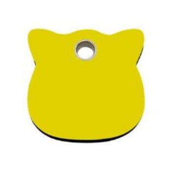 Red Dingo Yellow Cat Flat Plastic Pet ID Tag.