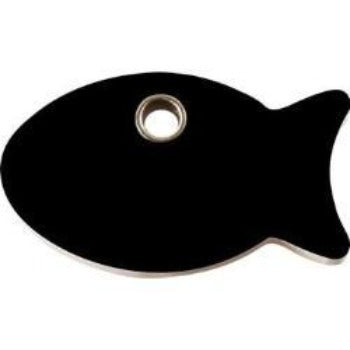 Red Dingo Black Fish Flat Plastic Pet ID Tag.