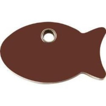 Red Dingo Brown Fish Flat Plastic Pet ID Tag.