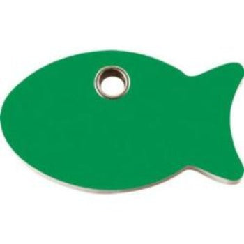 Red Dingo Green Fish Flat Plastic Pet ID Tag.