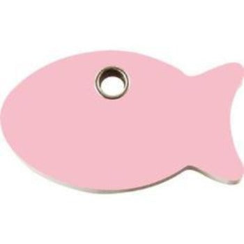 Red Dingo Light Pink Fish Flat Plastic Pet ID Tag.