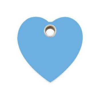Red Dingo Light Blue Heart Flat Plastic Pet ID Tag.
