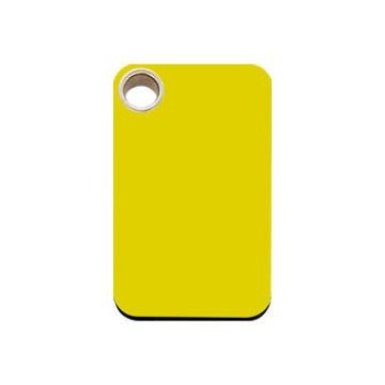 Red Dingo Yellow Rectangle Flat Plastic Pet ID Tag.