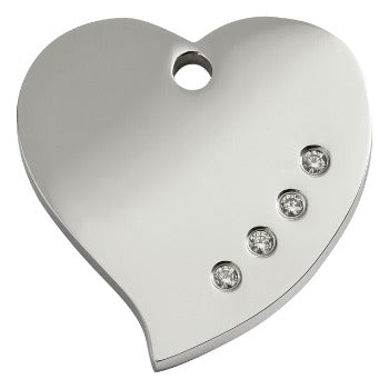 Diamante Heart Pet ID Tag.