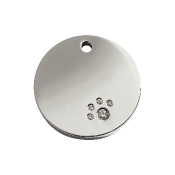 Diamante Circle Pet ID Tag.