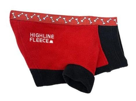 Highline Fleece Coat - Red & Black with Rolling Bones.