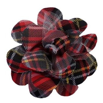 Red Stewart Plaid Collar Flower.