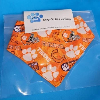 Barkriffic Clemson Tigers Snap-On Dog Bandana