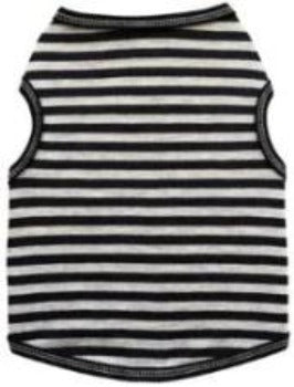 I See Spot Black & Gray Stripe Dog Tank.
