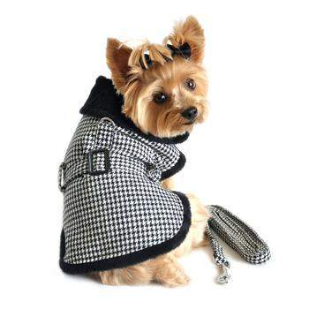 Black & White Classic Houndstooth Harness Coat.