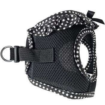 American River Choke-Free Dog Harness - Black & White Polka Dot.