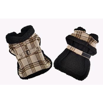 Brown & White Plaid Coat with Matching Leash.