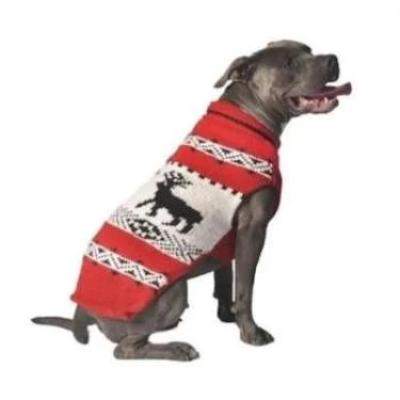 Red Reindeer Shawl Sweater.