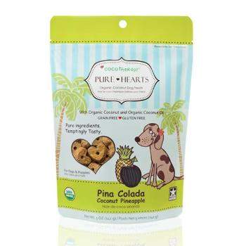 CocoTherapy Pure Hearts Coconut Cookies Pina Colada Dog Treats.
