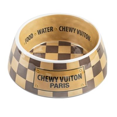 Haute Diggity Dog Checker Chewy Vuiton Pet Bowls & Mat-Paws & Purrs Barkery & Boutique