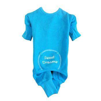 Sweet Dreams Thermal Dog Pajamas - Blue.