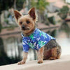 Hawaiian Camp Dog Shirt - Ocean Blue and Palms.