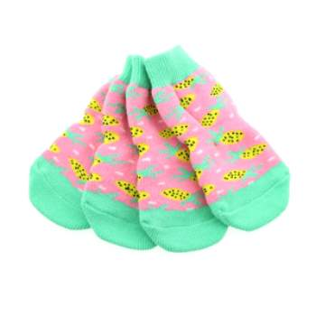 Pink Pineapple Non-Skid Socks.