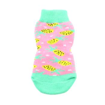 Pink Pineapple Non-Skid Socks.