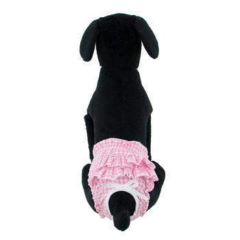 Ruffled Pink Gingham Dog Panties.