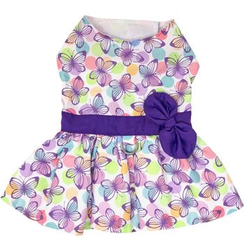 Purple Butterfly Harness Dress w/Matching Leash