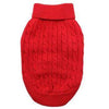 100% Pure Combed Cotton Fiery Red Cable Knit Dog Sweater.