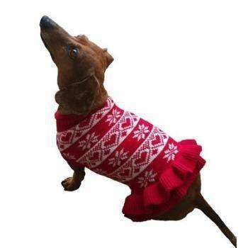 white christmas dresses Dallas Dogs Hearts & Snowflakes Dog Sweater Dress