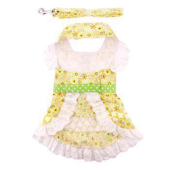 Doggie_Design_Emily_Yellow_Floral_and_Lace_Dog_Harness_Dress_with_Matching_Leash_Back_View