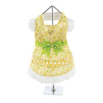 Doggie_Design_Emily_Yellow_Floral_and_Lace_Dog_Harness_Dress_with_Matching_Leash_Front_View