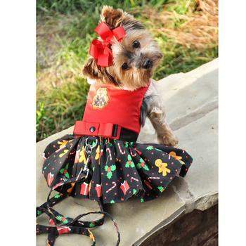 Doggie_Design_Red_and_Black_Gingerbread_Dog_Dress_Front_View