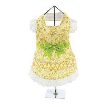 Emily Yellow Floral and Lace Dog Harness Dress.