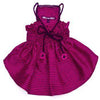 Fuchsia Checked Silk Dress with Crocheted Trim.
