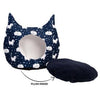 Pet Krewe Navy Hooded Cat Bed/Cave with Cat Designs-Paws & Purrs Barkery & Boutique
