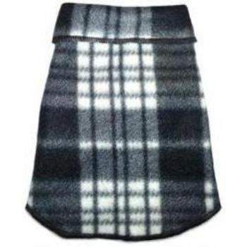 Charcoal Blanket Plaid Fleece Dog Pullover.