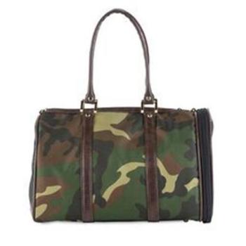JL Duffle Dog Carrier - Camouflage w/Brown Trim.