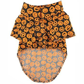 Halloween Jack-o-Lanterns Holiday Dog Camp Shirt.